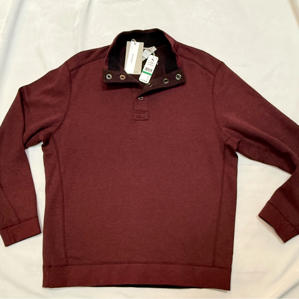 Men's Tommy Bahama Reversible Burgundy Sweatshirt - Nwt*